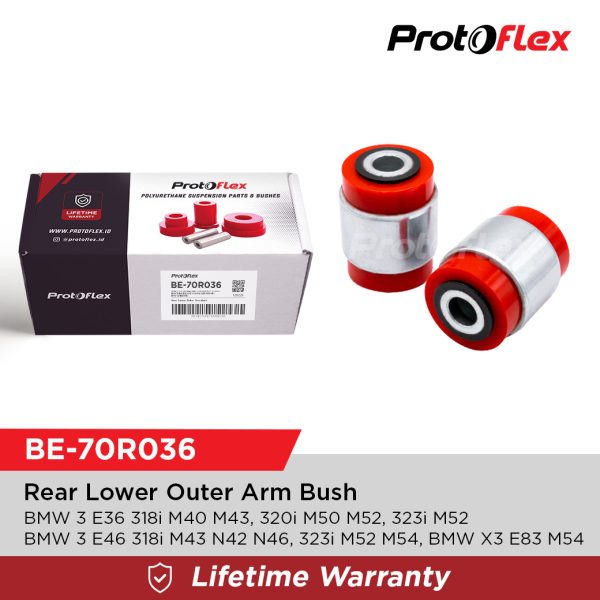 Protoflex Rear Lower Outer Arm Bush BMW 3 (E36, E46), BMW X3 (E83 M54)