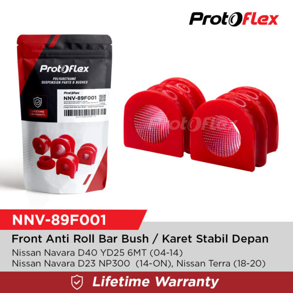 Protoflex Karet Stabil Depan Nissan Navara D40 YD25 6MT (04-14) Navara D23 NP300 (14-ON) Terra (18-20) 54613-EB71A
