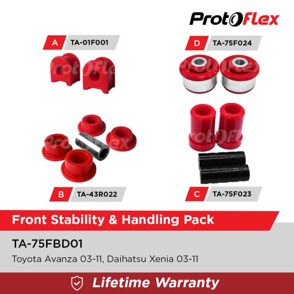 Protoflex Front Stability & Handling Pack for Toyota Avanza Daihatsu Xenia 03-11
