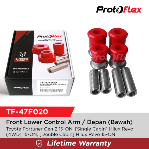 Protoflex Bushing Lower Arm Depan (Bawah) Toyota Fortuner Gen 2 15-ON, [Single Cabin] Hilux Revo (4WD) 15-ON, [Double Cabin] Hilux Revo 15-ON