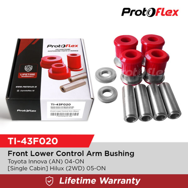 Protoflex Bush Arm Depan (Bawah) Toyota Innova (AN) 04-ON, [Single Cabin] Hilux (2WD) 05-ON